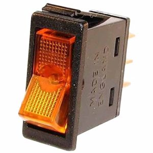 Rocker Switch  -  12V Black Amber